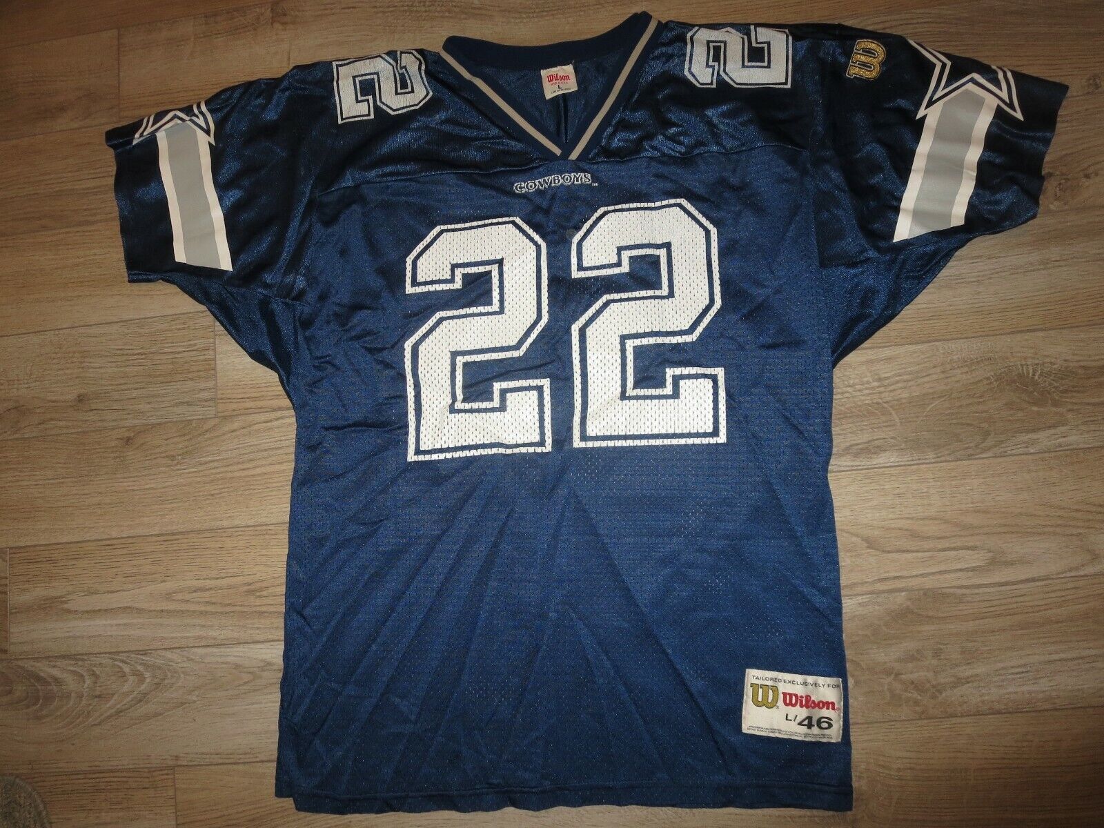 Emmitt Smith #22 Dallas Cowboys NFL Wilson Football Jersey LG 46 Rookie