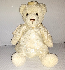 Animal Alley ANGEL TEDDY BEAR Cream 13" Soft Fur Plush Lace Dress Satin Wings