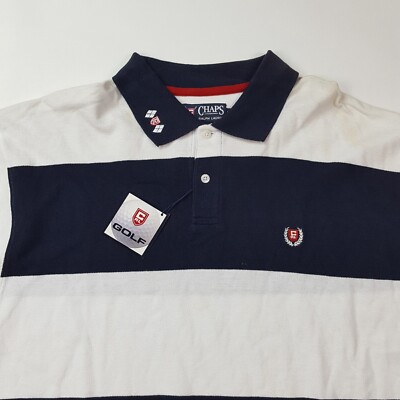 Vintage Preppy Striped Grunge Ralph Lauren Chaps Golf Mens XL 