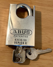 Image of ABUS Rock Closed Shackle Padlock Heavy Duty Keyed to Differ 55mm - Used