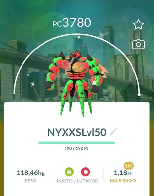 Pokémon Go Trade Shiny Buzzwole New York Hintergrund XXS Level 50 3 Moves