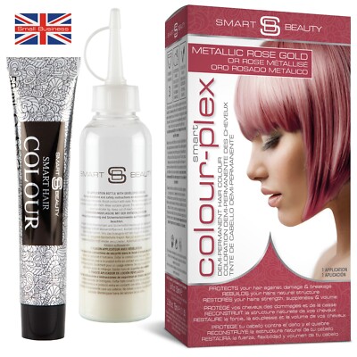 Smart Beauty Plex Metallic Rose Gold Hair Dye Demi-Permanent. Vegan cruelty-free