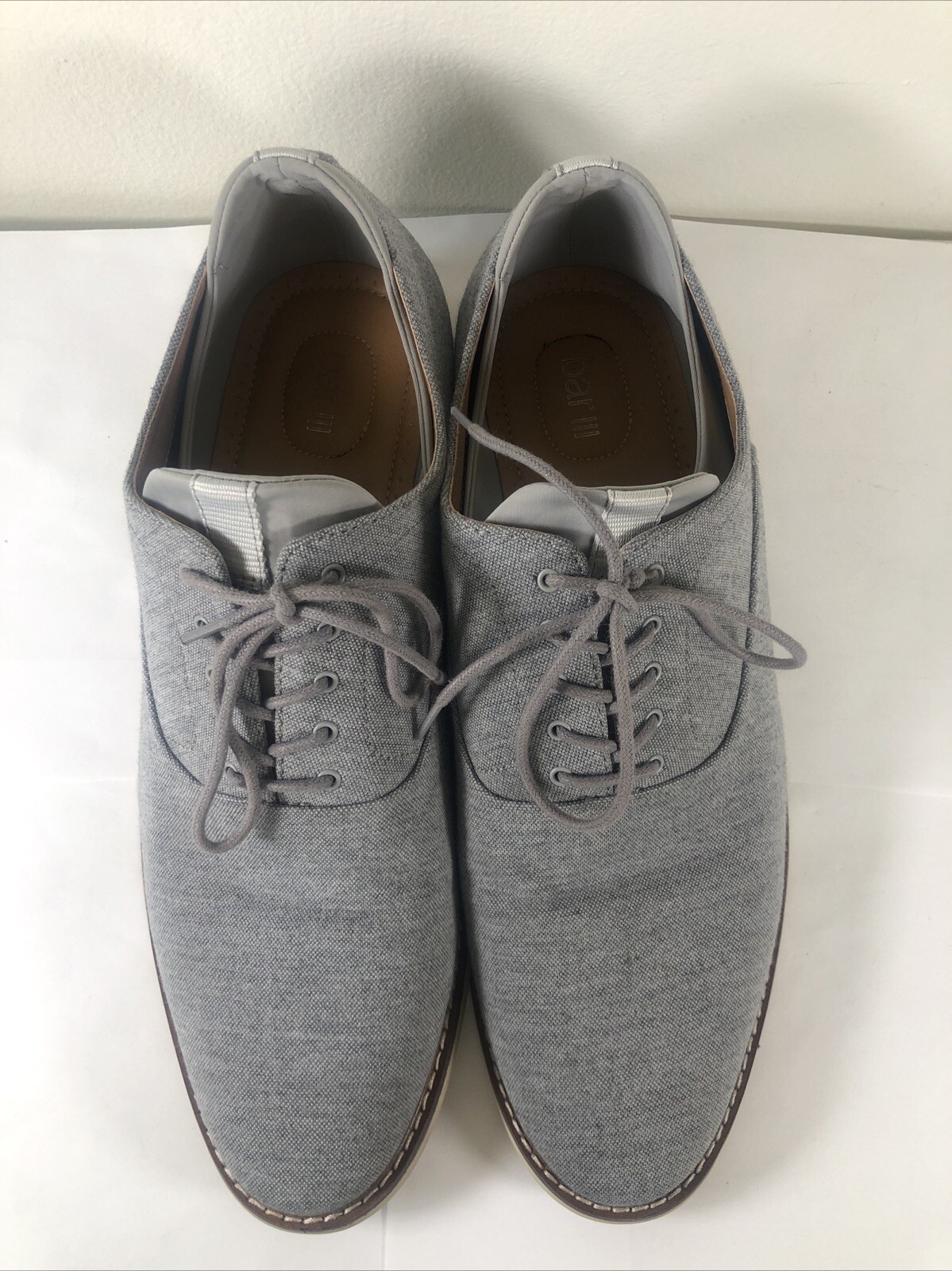 SAOLA Scarpe eleganti Bar III Dylan Oxford tela punta liscia stringate classiche grigie 13M