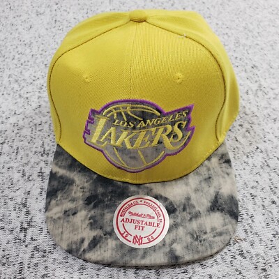 Los Angeles Lakers Acid Wash Yellow Mitchell & Ness Hardwood Classic Hat