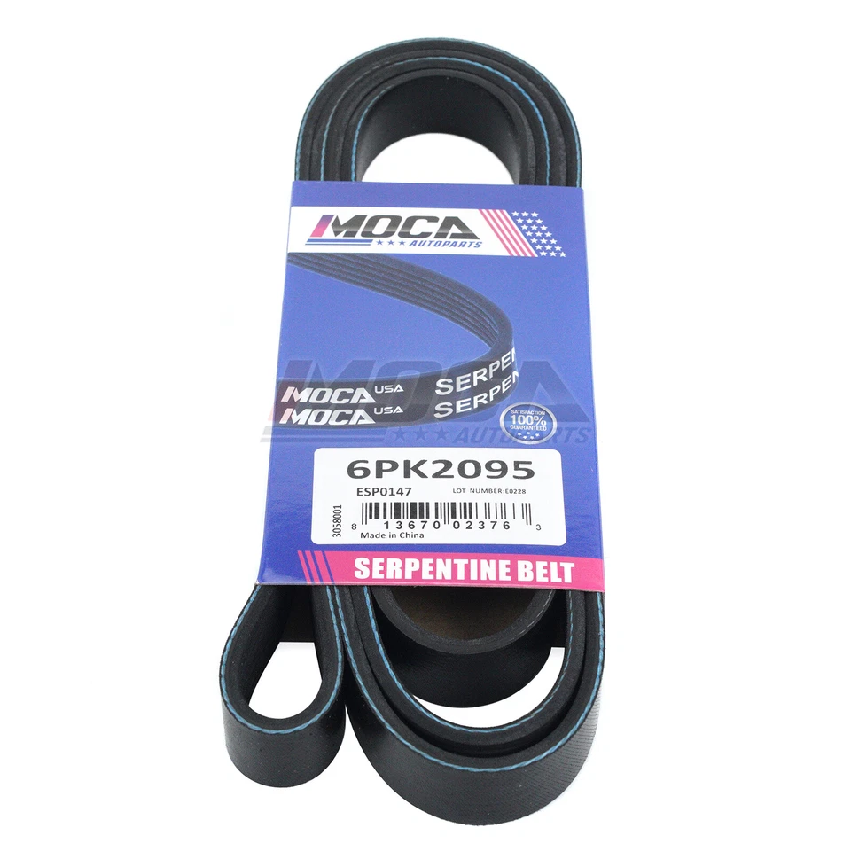 Kit de componentes de transmisión por correa serpentina 6PK2095 para Dodge Caravan Chrysler Voyager Foto 2 de 4