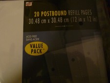 Scrapbook Postbound Refill Pages by Westrim Crafts 20 - 12"X12" pages 