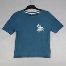 M&S Day Dreams Duvet Days Womens T-Shirt Palm Trees Turquoise Size 6