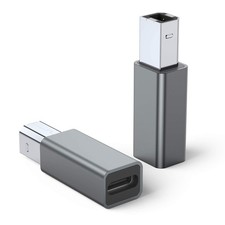 USB C Female to Printer Male Adapter 2-Pack , USB Type C to USB B Convert Conn