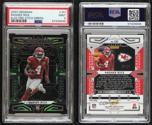 2023 Panini Obsidian Green Electric Etch /25 Rashee Rice PSA 9 MINT Rookie RC