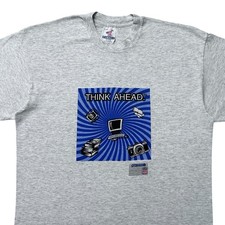 Vtg 90s Citibank Mastercard Visa T-Shirt Sz XL Tech Computer Vortex Trippy Art