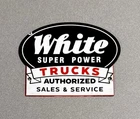VINTAGE WHITE TRUCKS SALES SERVICE PORCELAIN SIGN CAR GAS MOTORCYCLE TRUCK OIL
