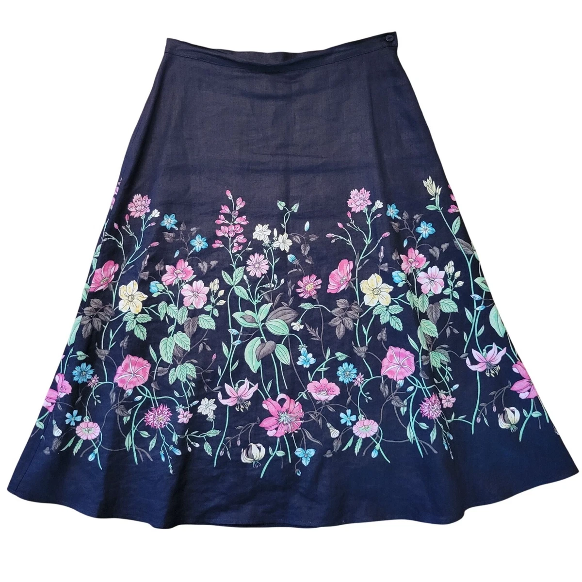 Jupe Silkland Marron Taille 14 – Broderie Turquoise – Neuve Avec étiquettes