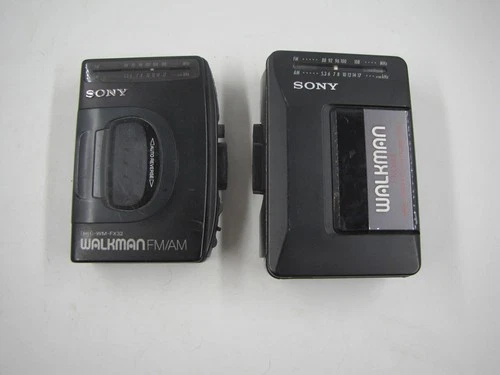 Vintage Sony Walkman WM-FX32 WM-F2035 FM/AM Radio Cassette Player Lot Black