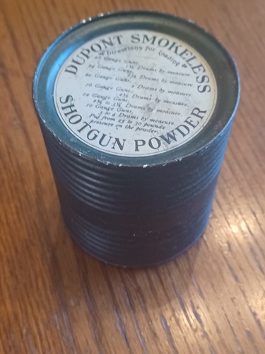 Ancienne E.I. vintage Fusil de chasse en étain poudre sans fumée DuPont de Nemours Powder Co. - Photo 9/13