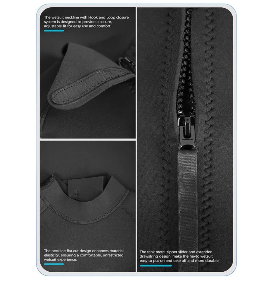 Traje de neopreno Hevto para niños niñas pequeños jóvenes 3/2 mm trajes húmedos completos de neopreno... Foto 4 de 4