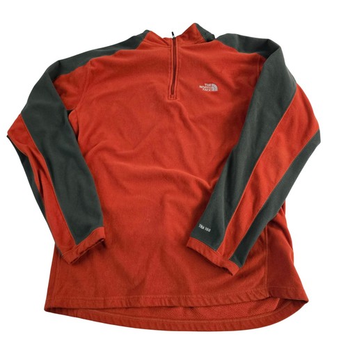 The North Face Mens TKA 100 Fleece 1/4 Zip Pullover Sweater Orange XL