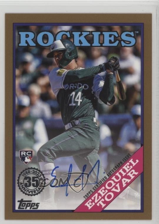 2023 Topps Update 1988 Topps Gold /50 Ezequiel Tovar #88BAU-ET Rookie Auto RC