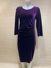 Ladies Woman's Midi Length Dress Size 8 Purple JENDI Evening Velvet 