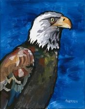 Atherton 11x14 Original Expressionism Acrylic Painting "EAGLE" hand signed