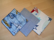 HANDKERCHIEF - COTTON - SET of 3 - POCKET SQUARE - HANKIES - GIRL BOY MEN LADIES