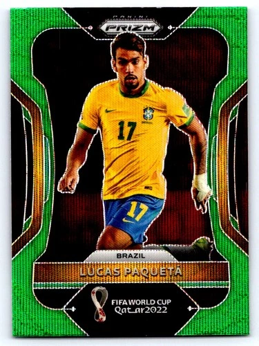 2022 Panini Prizm FIFA World Cup Qatar LUCAS PAQUETA #30 Green Wave - Brazi b23a