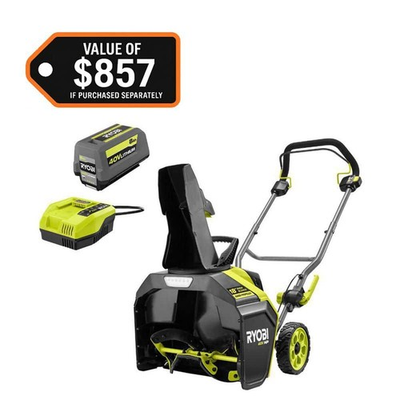 #ad RYOBI 40V HP Brushless 18 in. Electric Auger Propelled Snow Blower Kit $379.95