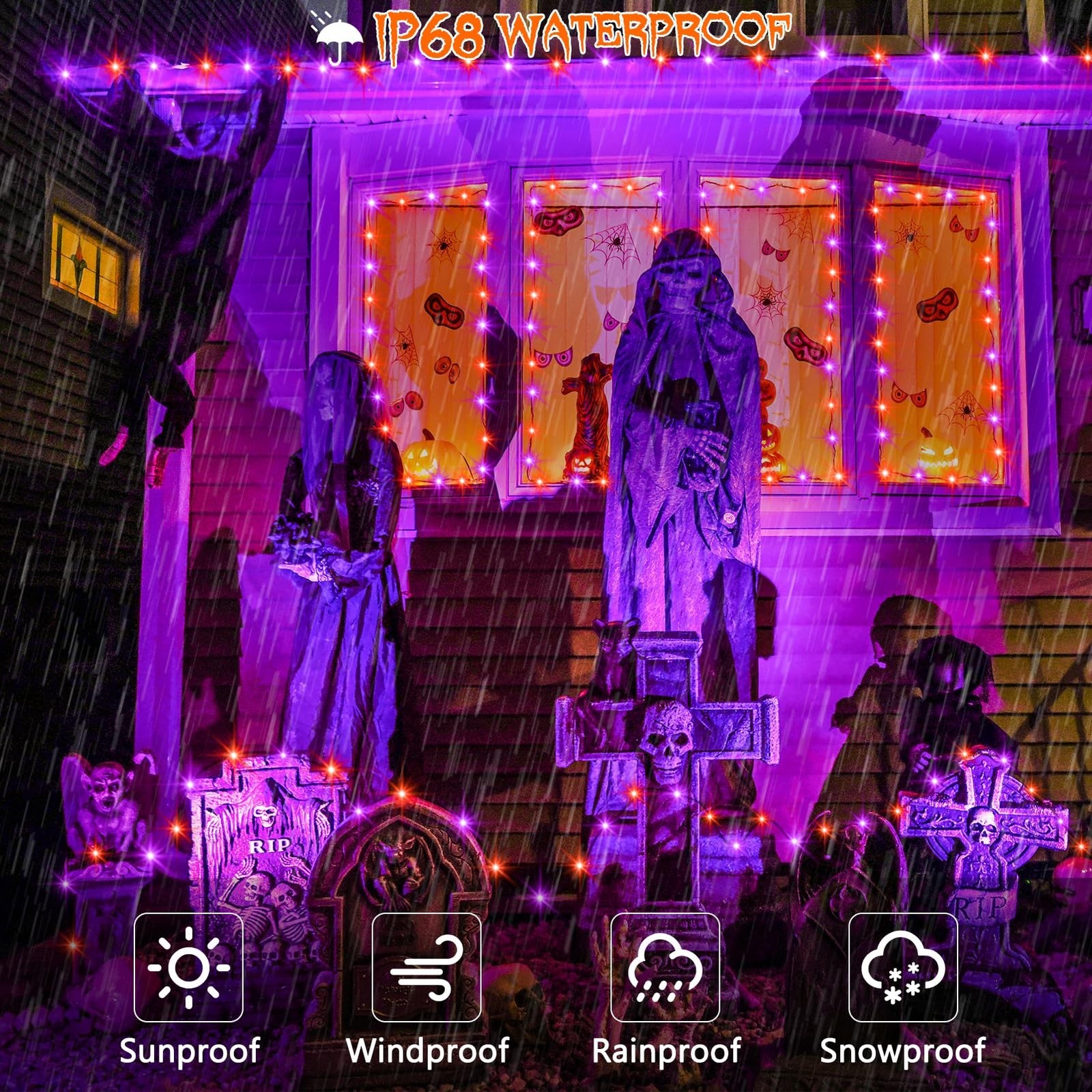 2 Pack Halloween Fairy Lights Plug in, 33Ft 100 LED Micro Starry String Light...