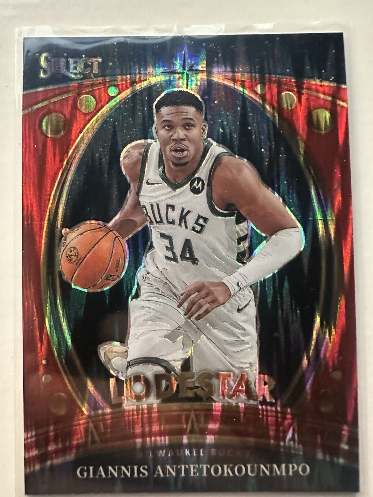 2023-24 Panini Select #2 Giannis Antetokounmpo Lodestar Red Flash 09/99 Bucks