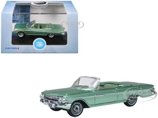 1961 CHEVROLET IMPALA CONVERTIBLE ARBOR GREEN 1/87 (HO) DIECAST OXFORD 87CI61007