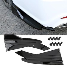 2PCS Universal Car Spoiler,Rear Bumper Lip Body Canard Diffuser Smooth Black