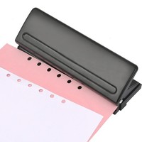 6-Fach Locher FüR A4/A5/A6, Metall Schwarz, 8 Blatt, BüRobedarf