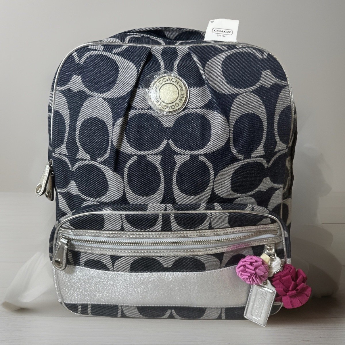 Coach Signature Pattern Blue Backpack Coach Court Backpack Signature Denim CZ778 | Mercari main image 2