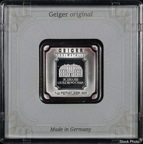 Geiger Edelmetalle Schloss Güldengossa 1 oz .999 Fine Silver Square Bar
