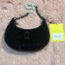 Marc Jacobs The Rhinestone Small Curve Cresent Shape Shoulder Bag MSRP $550. NEW