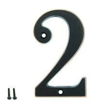 A100 4 inch Oil-Rubbed Bronze House Number 2 for Address Plaque Modern Font