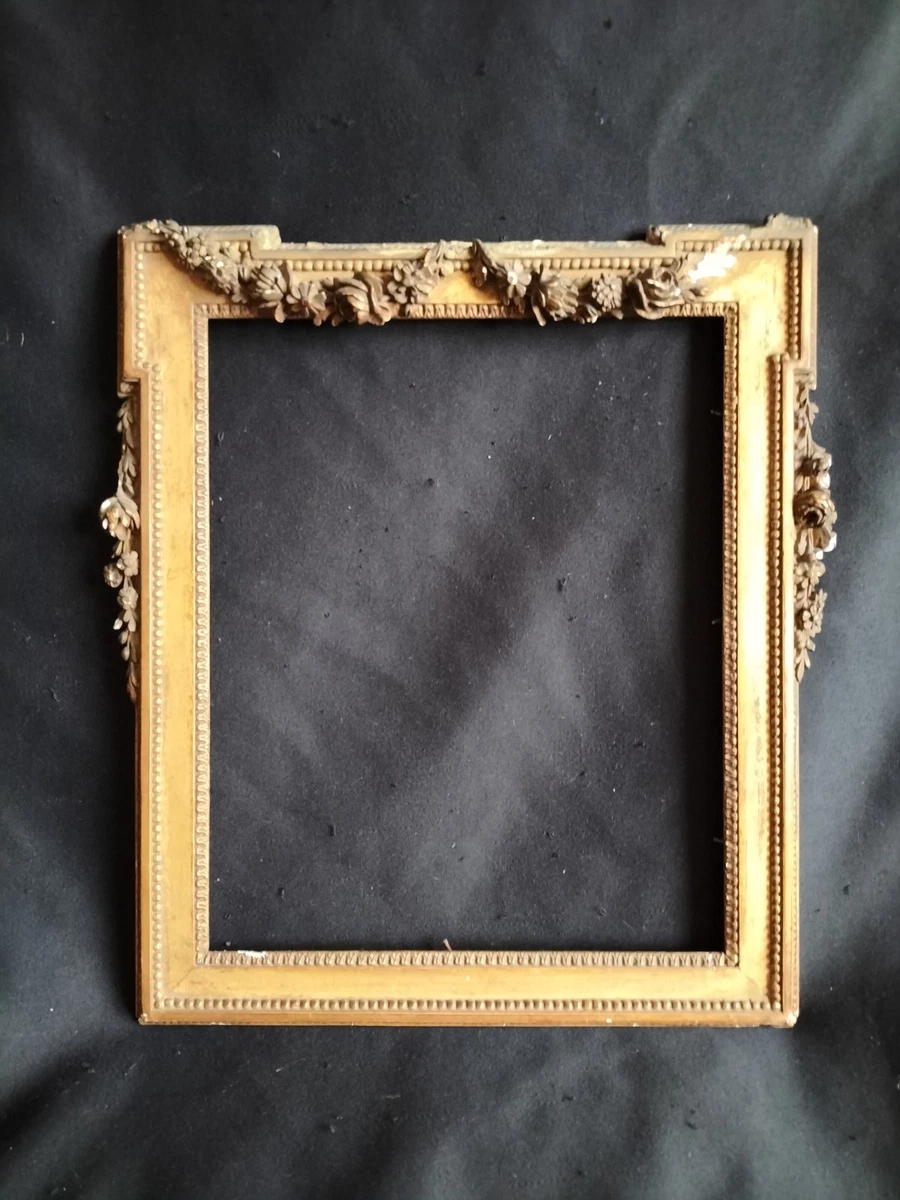 Cadre Photo En Bois Sculpté Orné Vert Et Or Pour 8x10