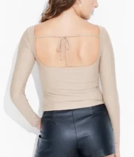 NEW Wild Fable Women's Long Sleeve Boat Neck Open Back Top Size Medium