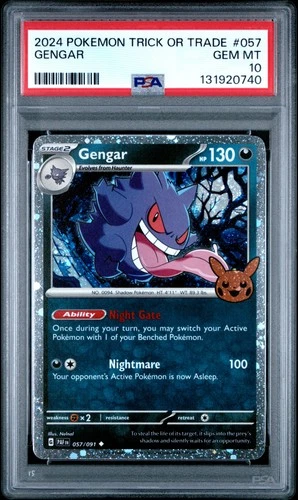 2024 POKEMON TRICK OR TRADE #057 GENGAR PSA 10