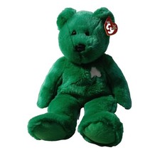 Ty Beanie Baby Erin the Bear 1998 Green St. Patrick  s Day Shamrock Plush Vintage