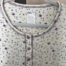 Secret Treasures Women  s L Ditzy Floral Waffle Knit Pockets Cozy Midi Nightgown