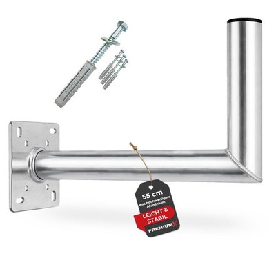 PremiumX 55cm Wandhalter ALU SAT Winkelhalter Wand Montage Halterung Schrauben