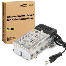 Antenna Amplifier for Cable Television 33 dB Gain 1 GHz DVB-T2, DVB-C