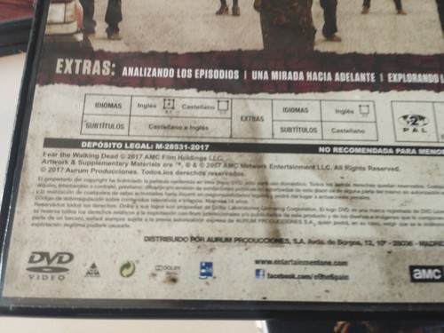 Fear The Walking Dead Stagioni 1 A 4 Completa 15 X DVD Spagnolo Inglese Rg 2 3T - Foto 6 di 7