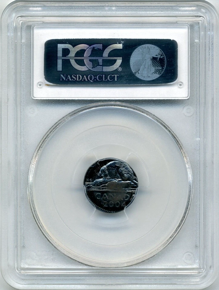 Mint Error 2004-P Canada 5 Cent Struck on 1.3g Magnetic Planchet - PCGS MS62 - Image 2 of 2