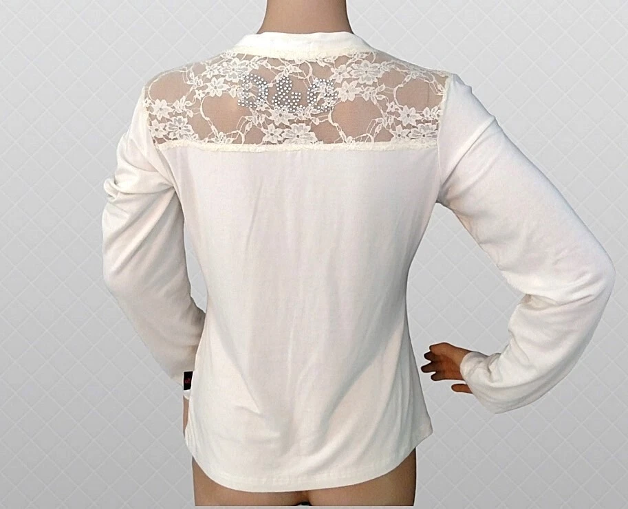 CAMISA DOLCE & GABBANA - ELEGANTE ENCAJE con tachuelas de metal logo embellecido Talla XL Foto 3 de 4