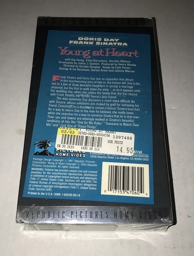 SEALED Young At Heart Doris Day Frank Sinatra VHS Movie Video Tape $ Tag NOS - Picture 2 of 3