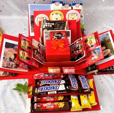 Explosionsbox DIY Explosion Überraschung Geschenkbox Handarbeit Snackbox (ohne Snacks)