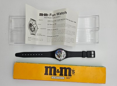 Vintage Saxophone Playing Blue M&M Watch (1996) New in Box  display picture 1