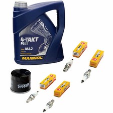Öl Set Inspektion 4L für Suzuki GSX 600 F GN72 AJ 1996-2001 Ölfilter Zündkerzen