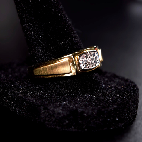 10K Mehrfarbiger Gelb & Weißgold & Diamant Herren Ring Größe 10,75, 3,88 gr - Bild 9 von 22